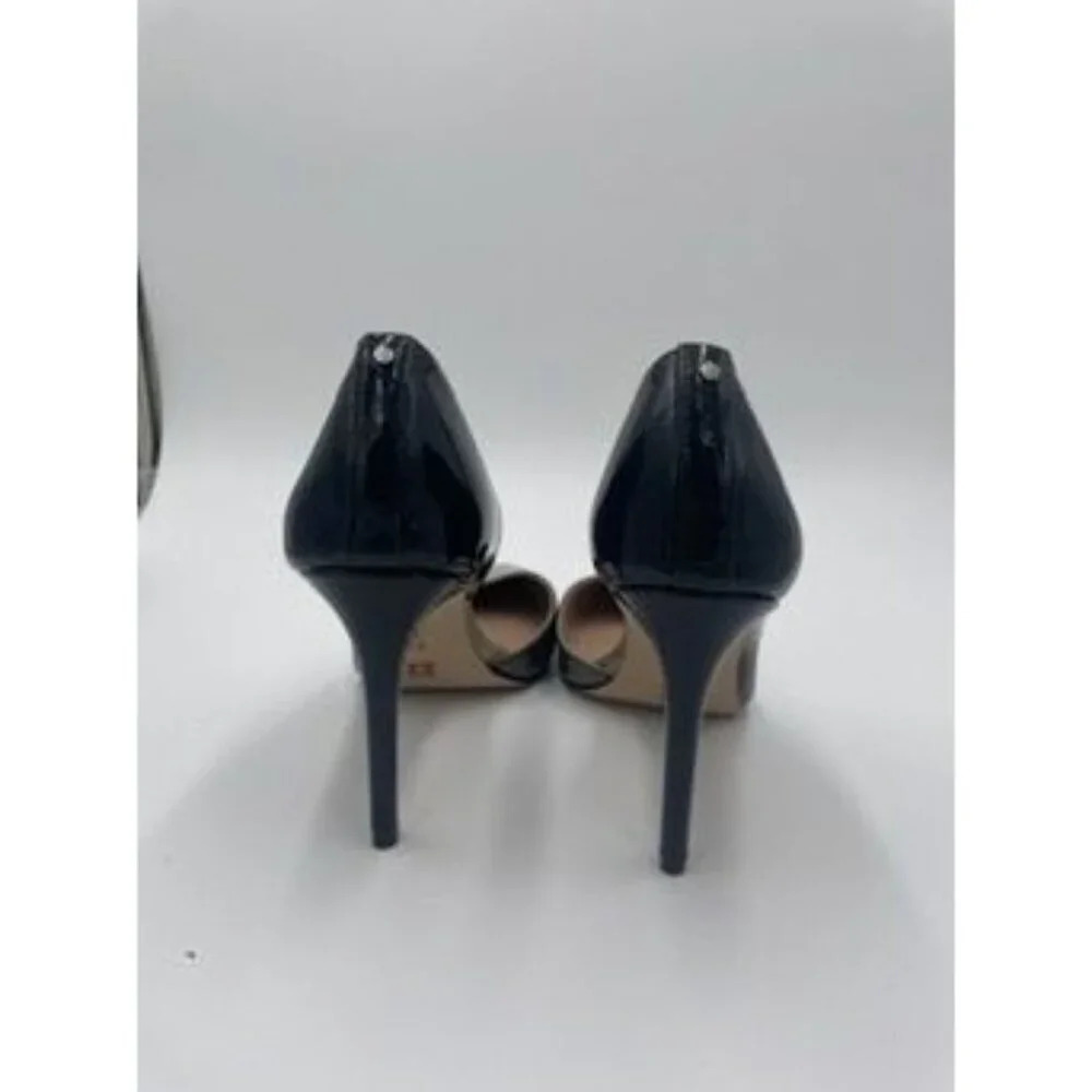 BCBG Black Grey Sparkle Patent Leather Pointed Toe Stiletto Heels Size 7.5 - Picture 4 of 5